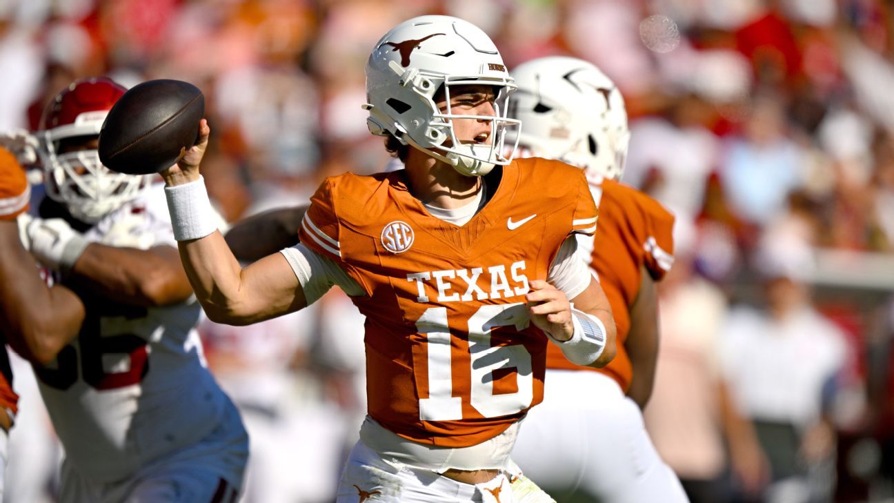 Manning powers Texas to upset win over No. 6 OU